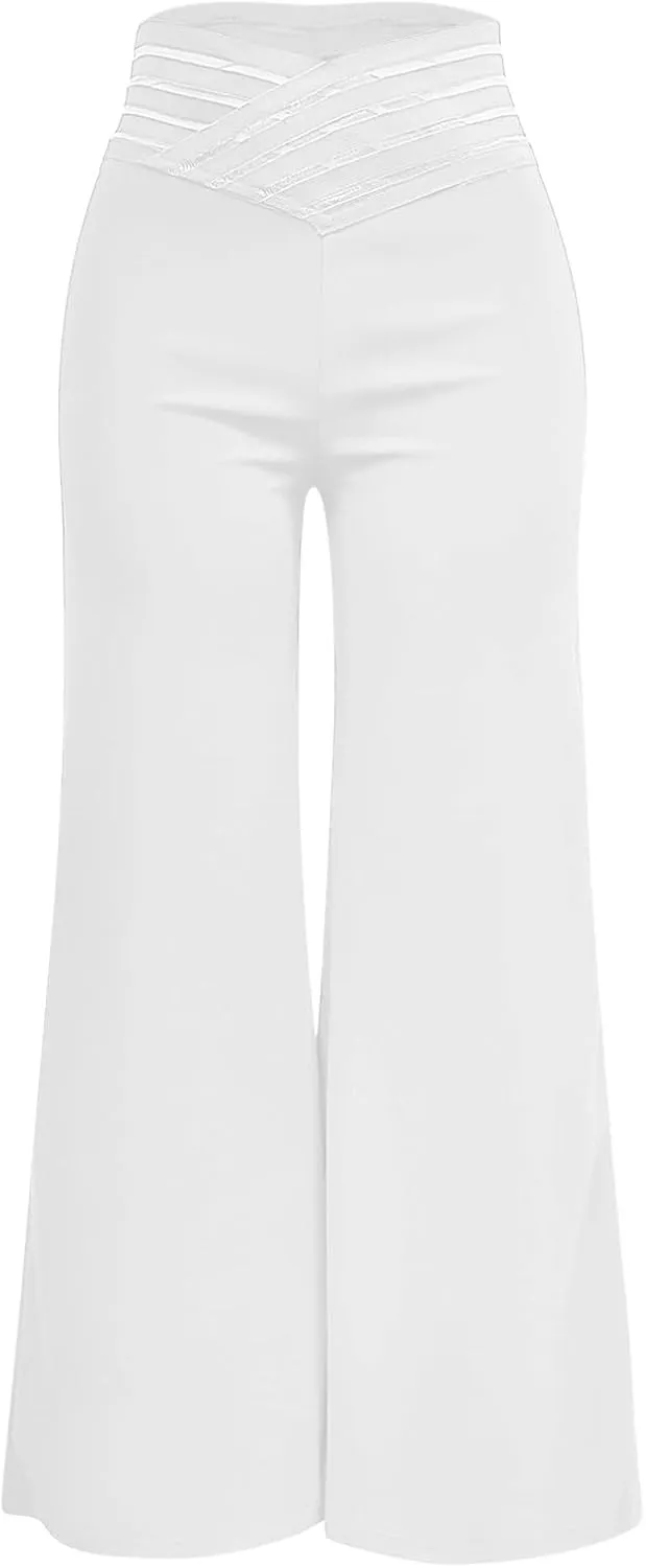 2023 Womens Bootcut Yoga Pants - Flare Leggings for Women High Waisted Crossover Workout Lounge Bell Bottom Dress Pants