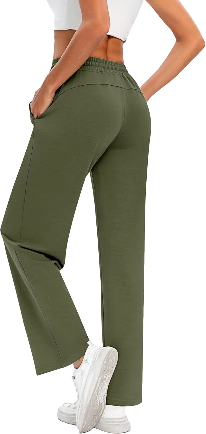 3 Pack Women Wide Leg Sweatpants Drawstring Waist Baggy Joggers Loose Causal Yoga Lounge Pants with Pockets