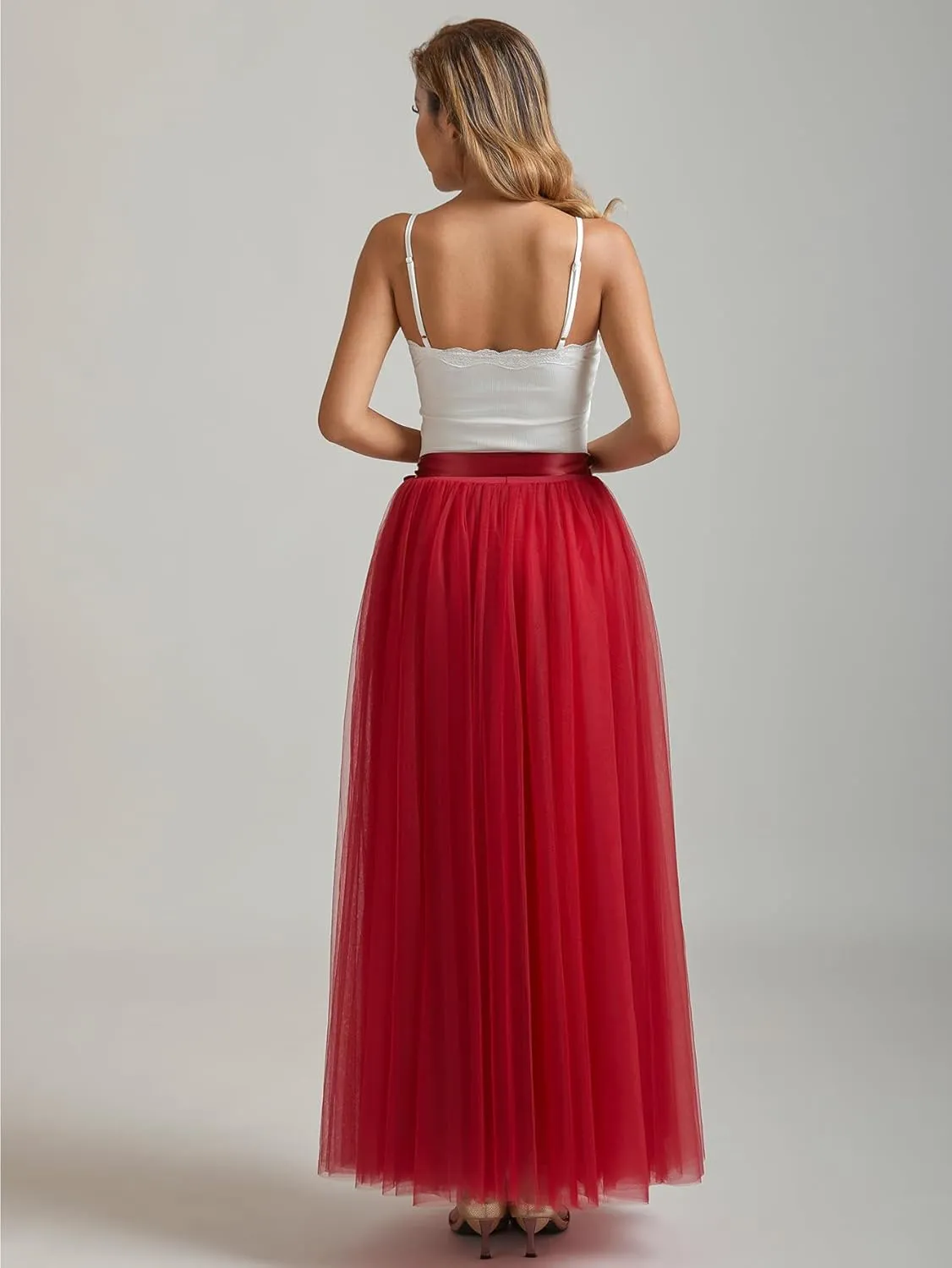 A line Tulle Skirt Long Maxi for Party Prom
