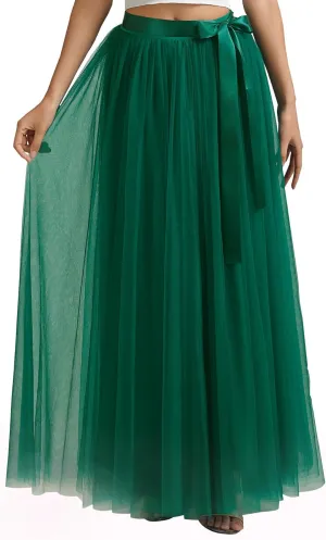A line Tulle Skirt Long Maxi for Party Prom