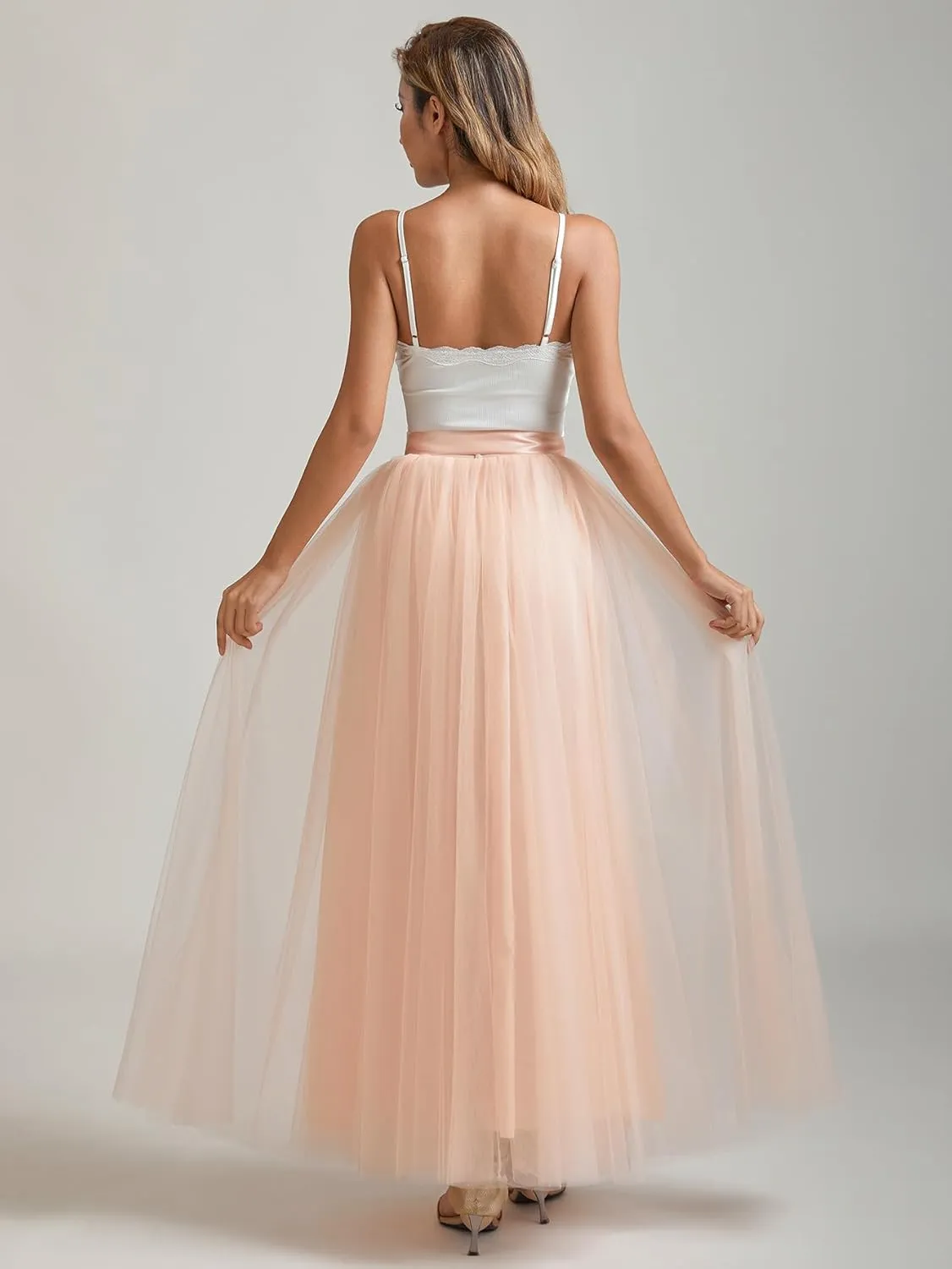 A line Tulle Skirt Long Maxi for Party Prom