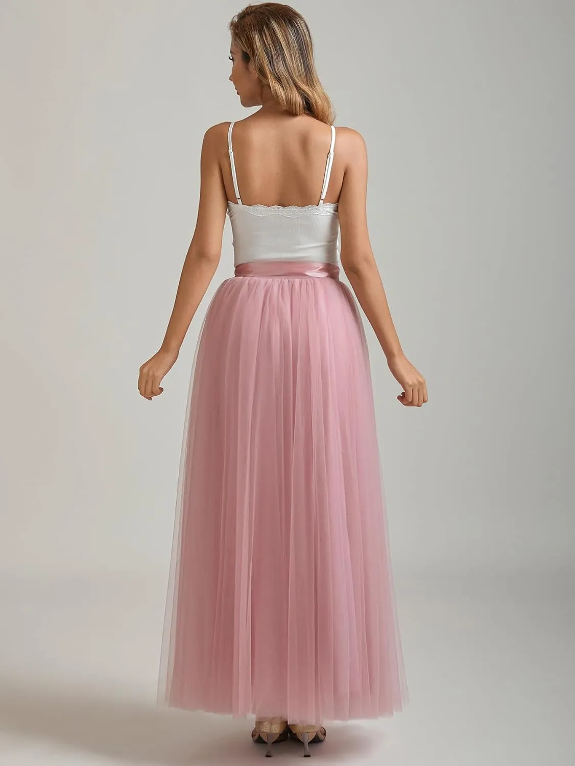A line Tulle Skirt Long Maxi for Party Prom