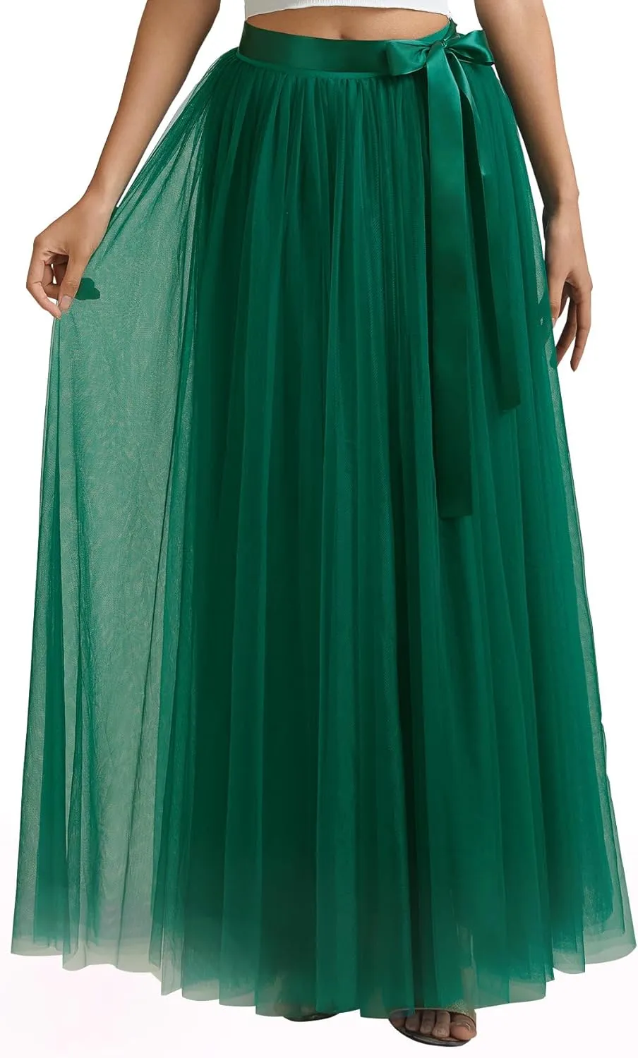 A line Tulle Skirt Long Maxi for Party Prom