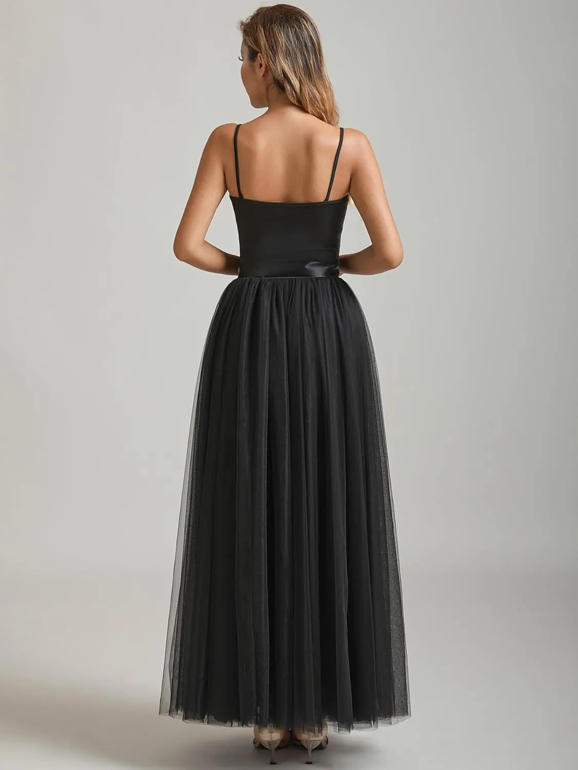 A line Tulle Skirt Long Maxi for Party Prom