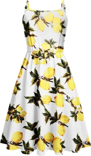Arshiner Girl Summer Spaghetti Strap Casual Knee Length Cami Dresses for 4-12 Year