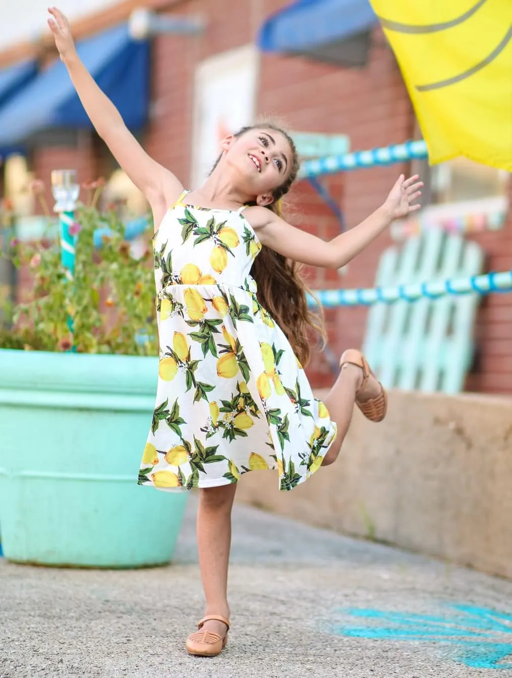 Arshiner Girl Summer Spaghetti Strap Casual Knee Length Cami Dresses for 4-12 Year