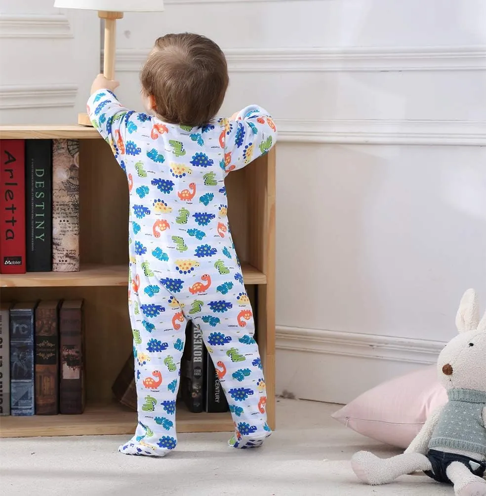 Baby Boys Footie Overall - Zip Front 100% Cotton Baby Rompers Playwear
