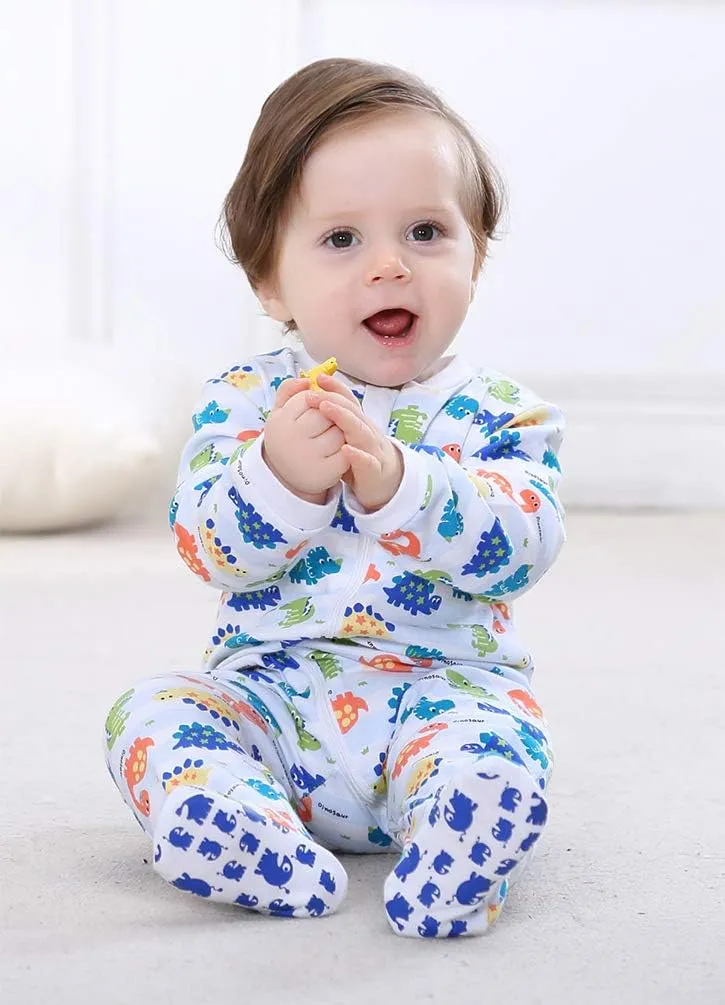 Baby Boys Footie Overall - Zip Front 100% Cotton Baby Rompers Playwear