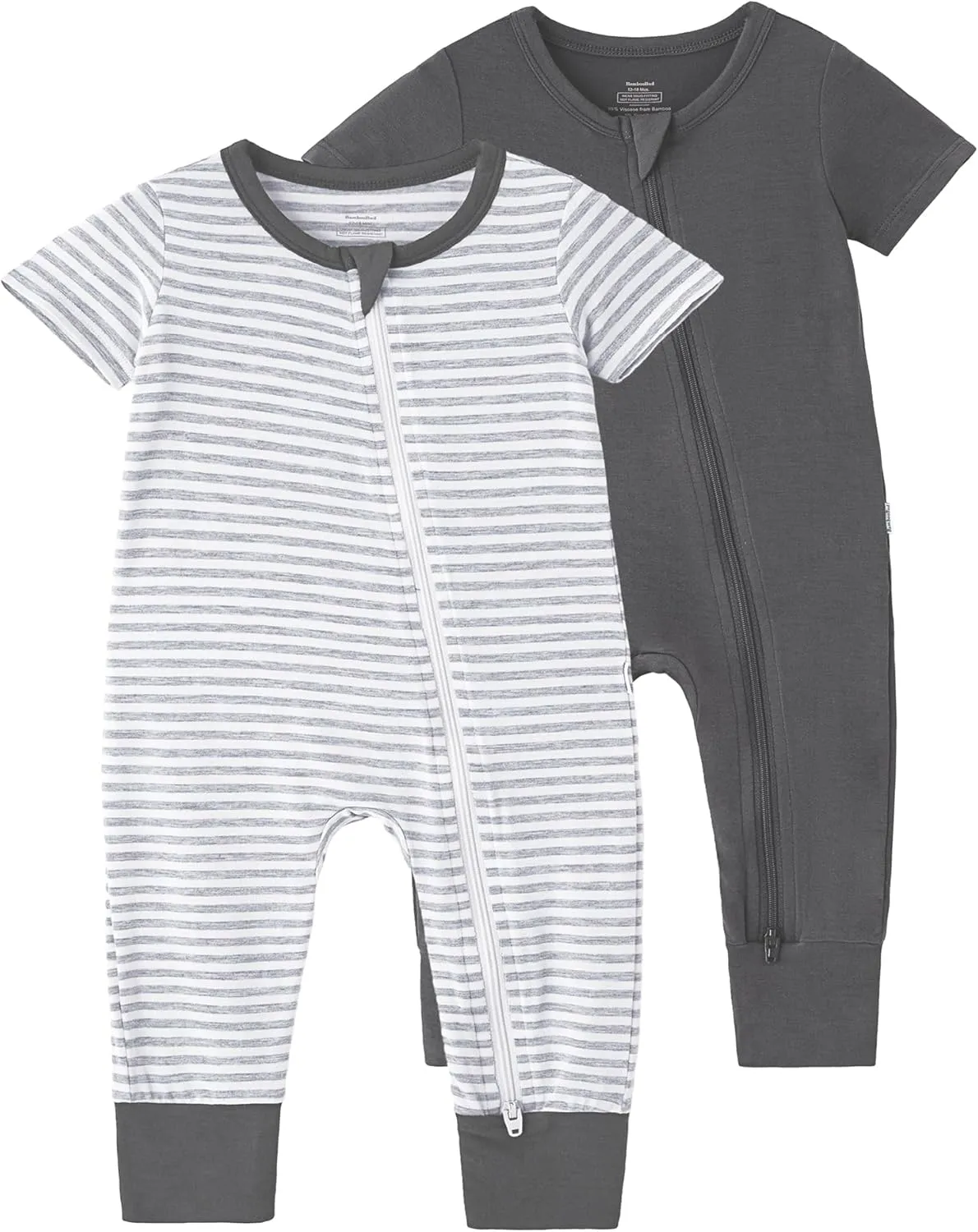 Baby Girl Boy Romper Newborn Infant Unisex short Sleeve Zipper Pajama Jumpsuit Toddlers Two-Piece PJ