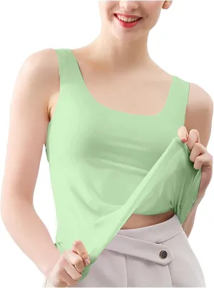 Basic Tank Tops for Women Sleeveless Undershirts 2025 Slim Fitted Crewneck Stretchy Casual Layering Tee Shirt