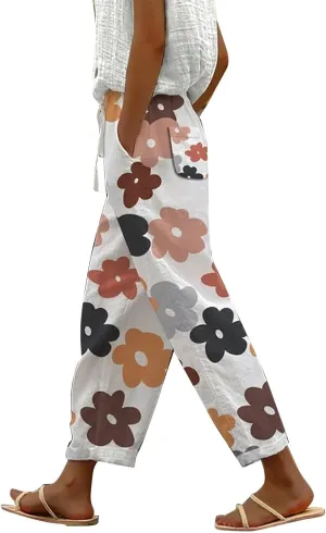 Beach Vacation Clothes for Women Drawstring Pants High Waist Casual Lounge Pant Workout Sets for Women Summer Pants