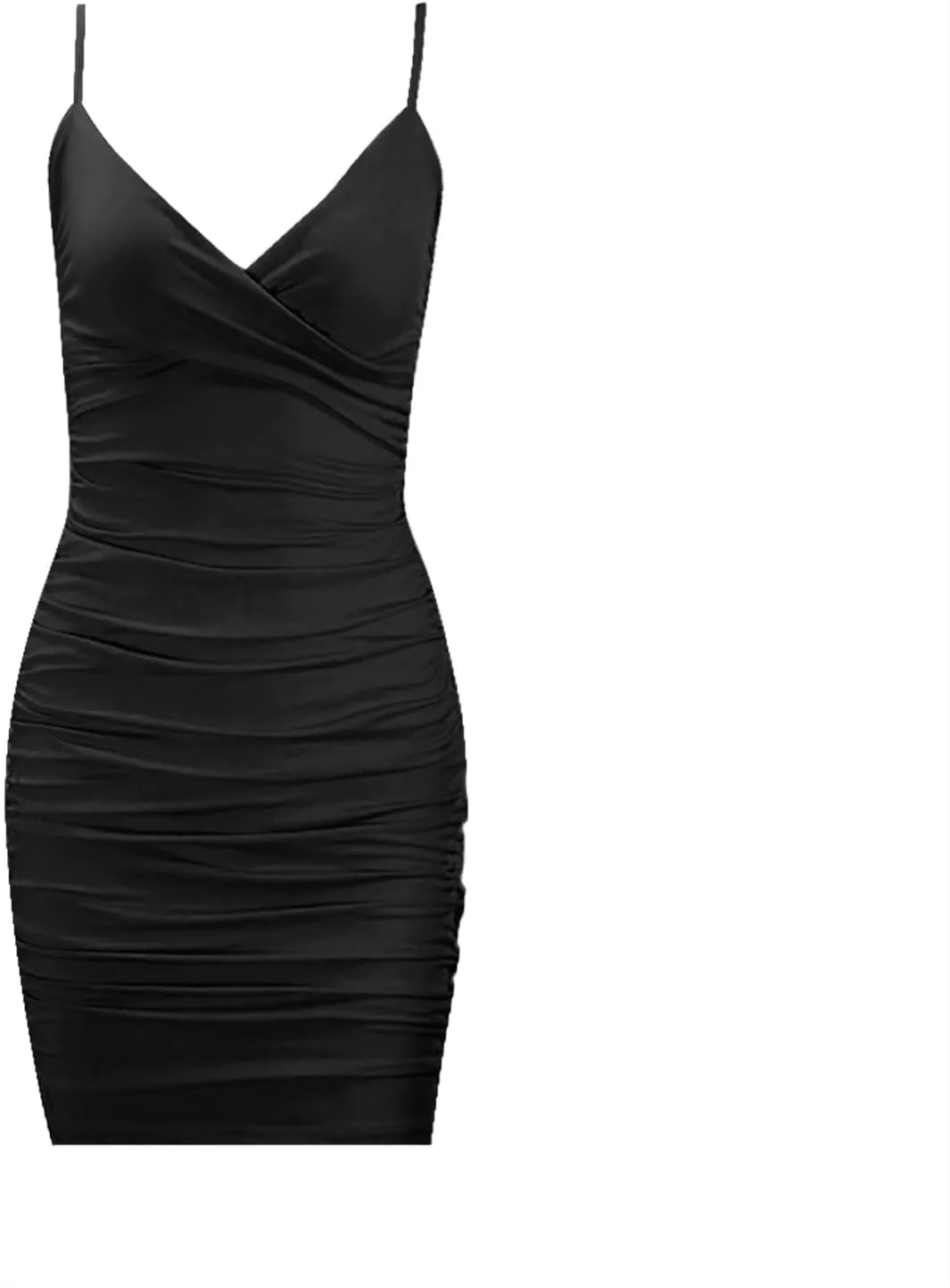 Black Slip Dress for Women Sexy Spaghetti Strap Camisole Mini Bodycon Knee Length Nightwear Beach Outfits