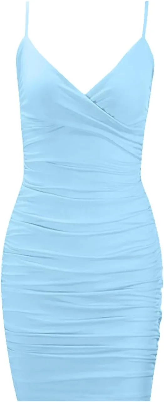 Black Slip Dress for Women Sexy Spaghetti Strap Camisole Mini Bodycon Knee Length Nightwear Beach Outfits
