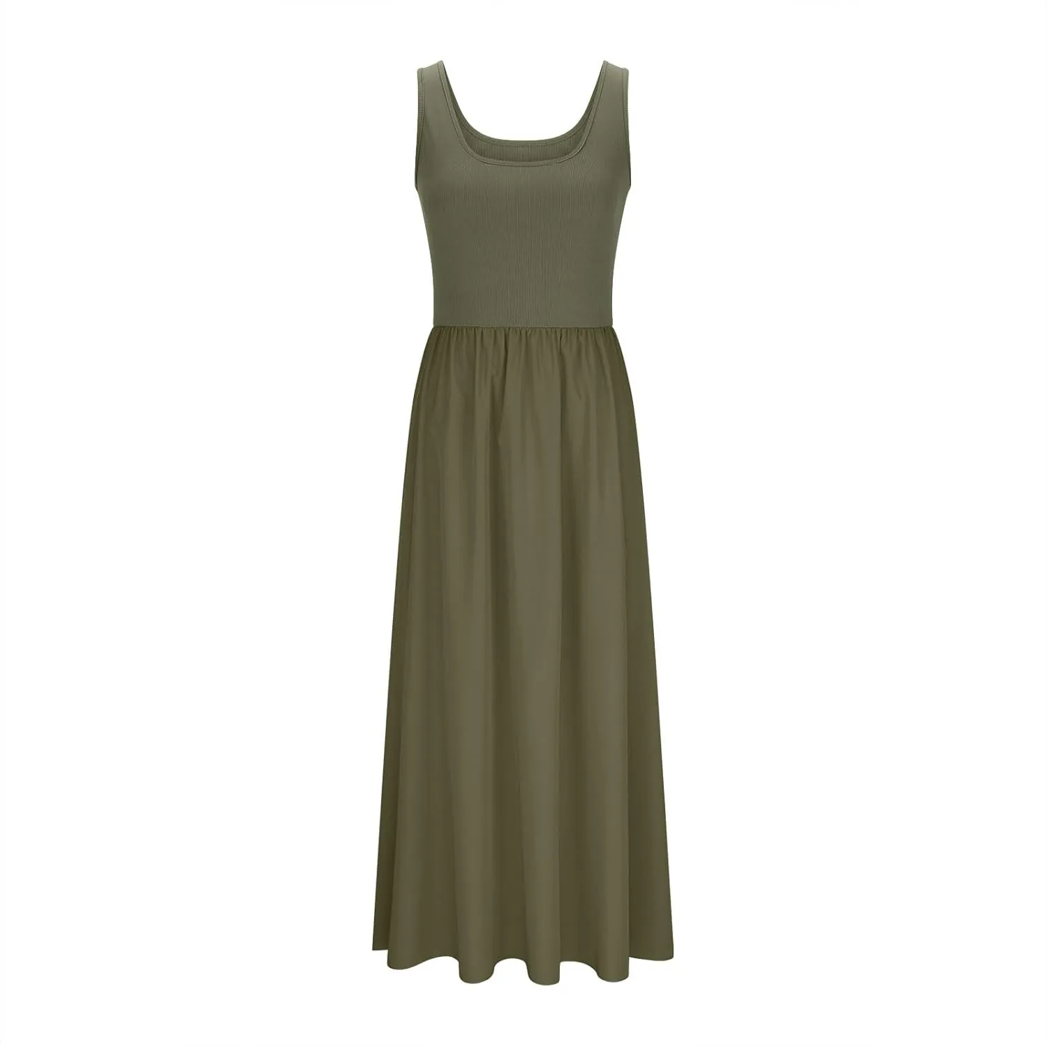 Boho Dresses for Women 2025 Casual Crewneck Sleeveless Long Dresses Flowy Summer Maxi Sundresses with Pockets