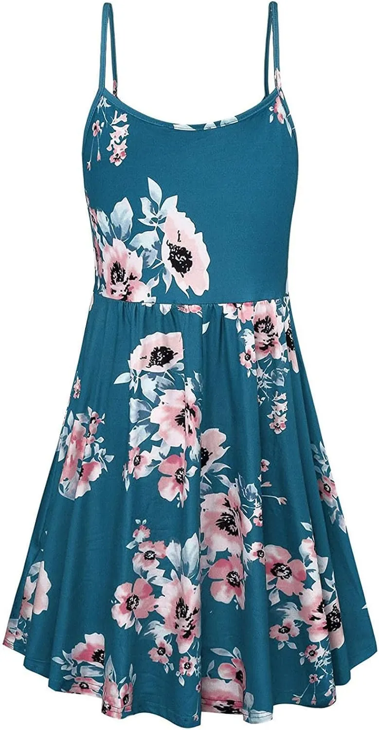 Breastfeeding Dress for Women Summer Sleeveless Maternity Nursing Dress Spaghetti Strap Floral Nursing Dress