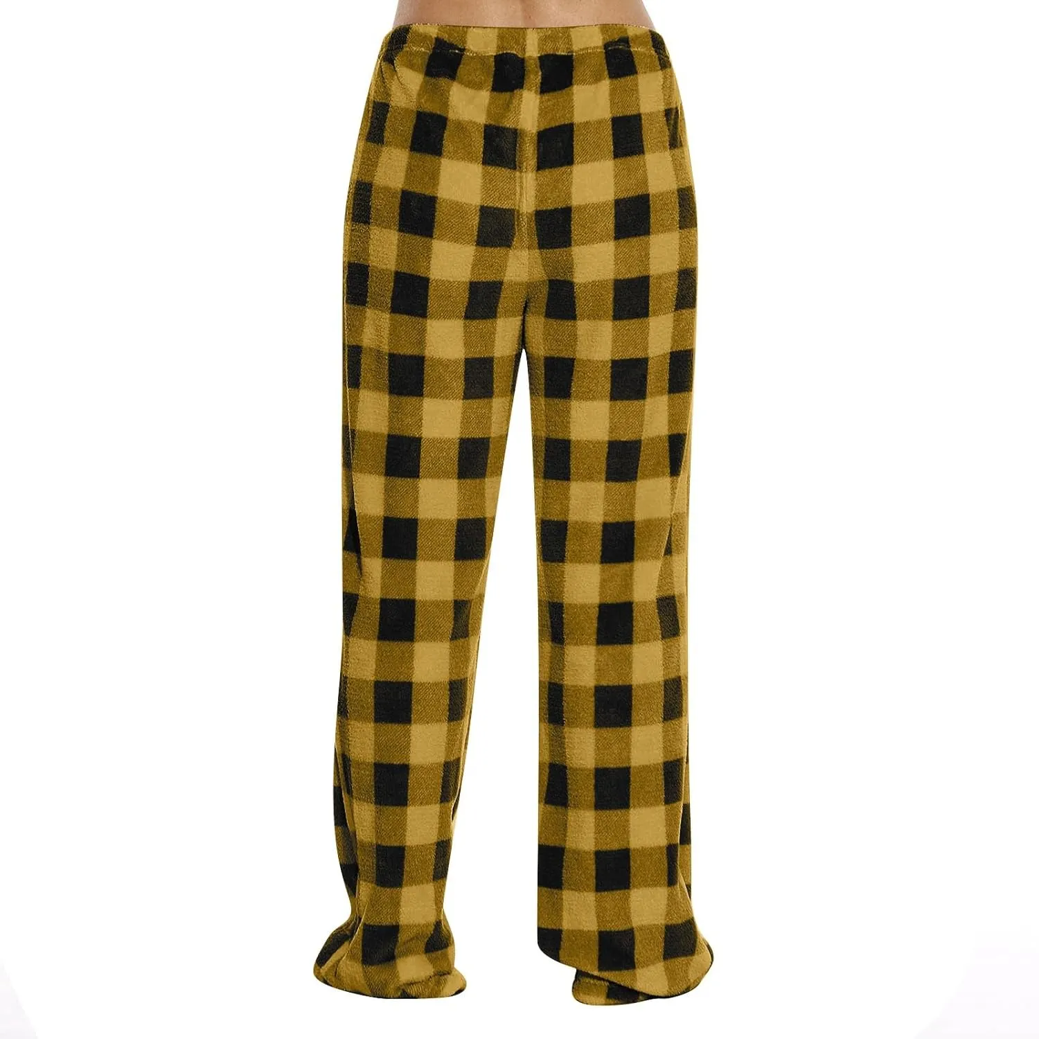 Buffalo Plaid Pajama Pants Womens Flannel Elastic High Waisted Wide Leg Pants Comfy Baggy Pj Bottom Lounge Pants