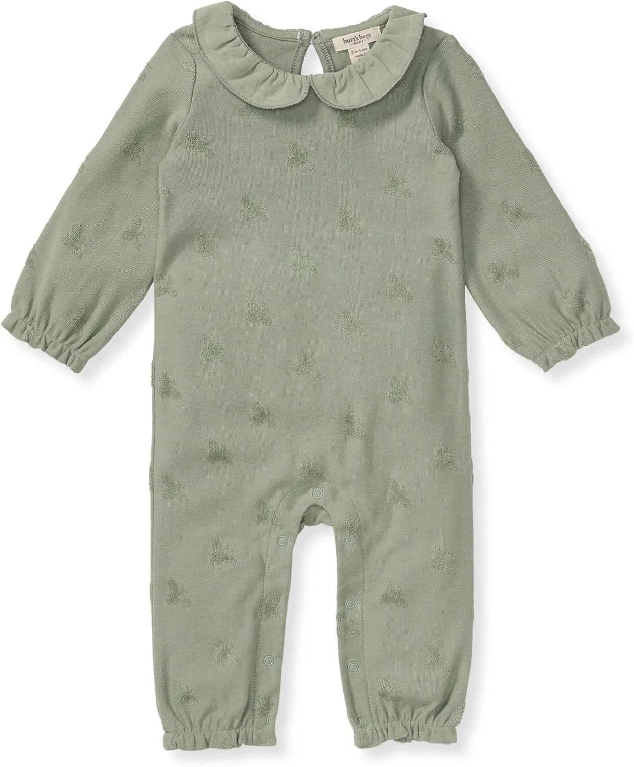 Burt's Bees Baby Baby Girls Romper - 100% Organic Cotton, One-Piece Shortall Girl Outfit for Sizes Newborn to 24 Months