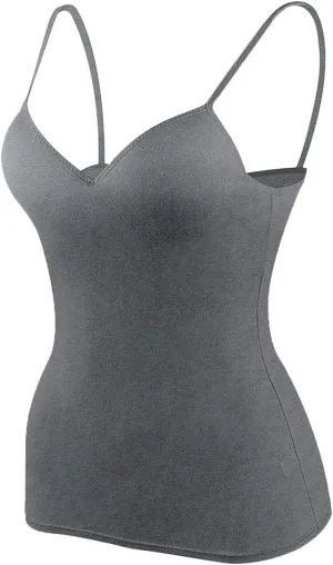 Camisole Tops for Women Summer Spaghetti Straps Seamless Tank Top Wtih Shelf Bra Workout Yoga Shirts