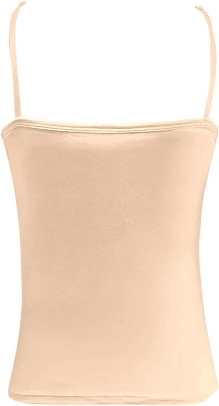 Camisole Tops for Women Summer Spaghetti Straps Seamless Tank Top Wtih Shelf Bra Workout Yoga Shirts