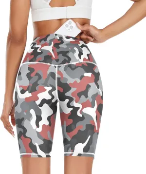 Camouflage Grey Red Black Art High Waisted Yoga Pants for Women Seamless High Waisted Compression Leggings Leggings Cintura alta para Mujer Large