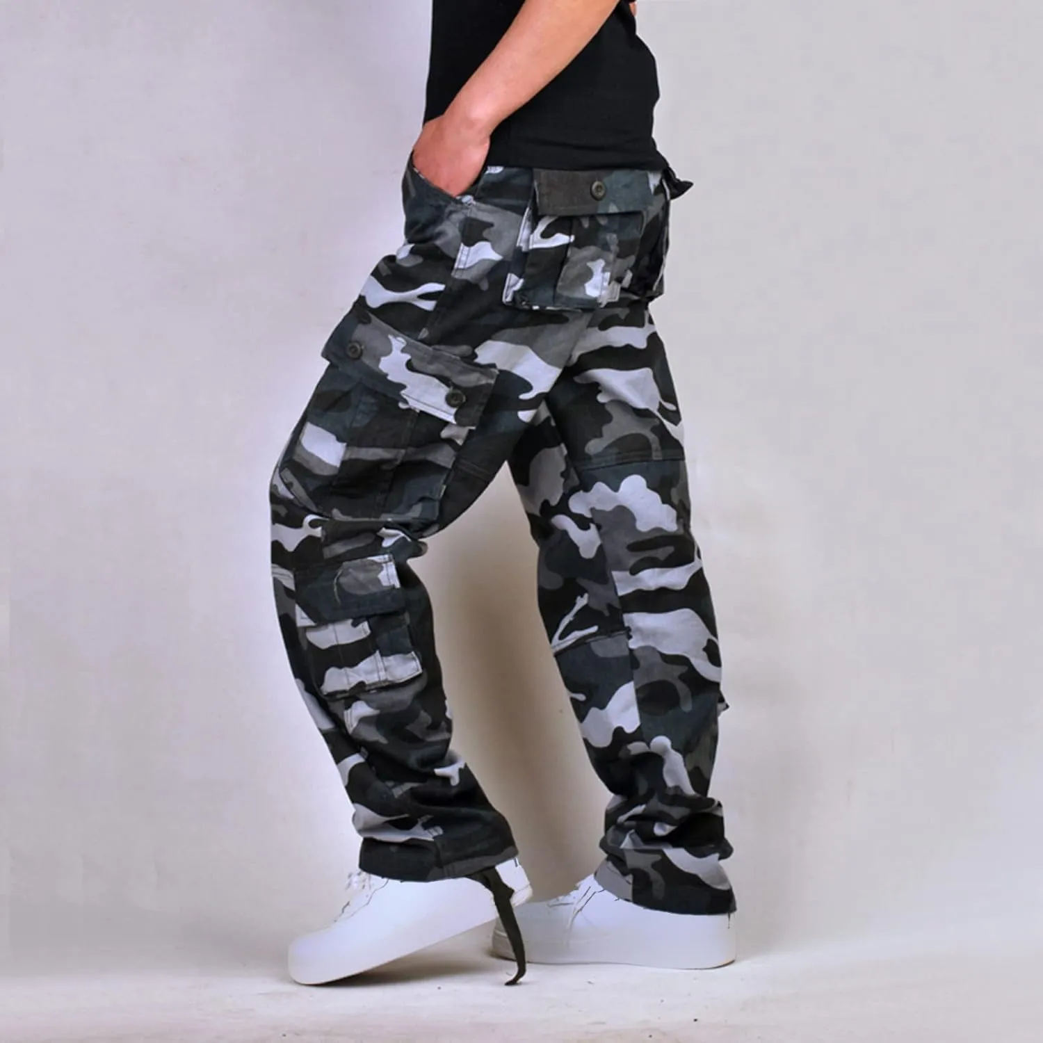 Cargo Pants for Men Casual Lightweight Work Pants Relaxed Fit Tactical Pant Jogger Classic Fit Multi Pockets Pants