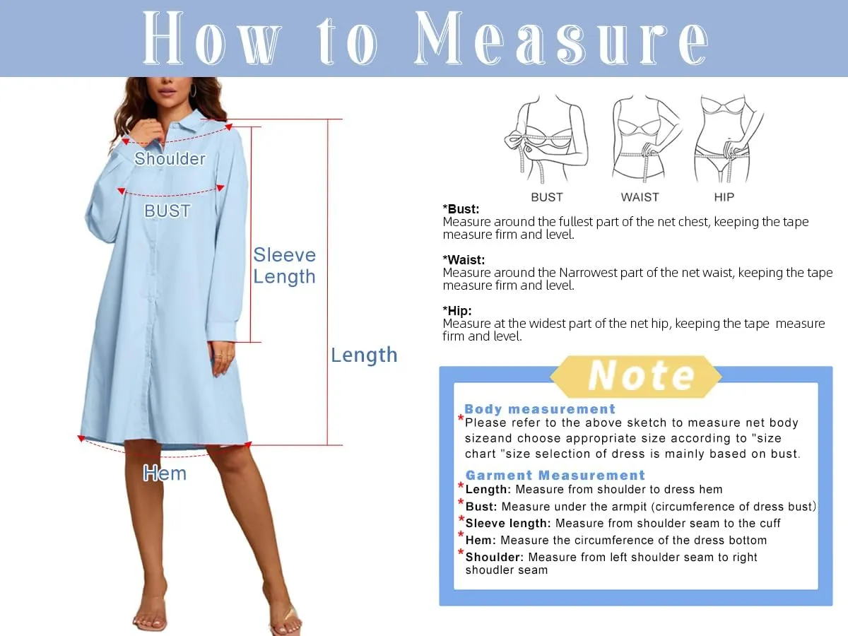 chouyatou Women's Spring Summer Button-Down Shirt Dress Loose A-Line Midi Shift Tunic Dress