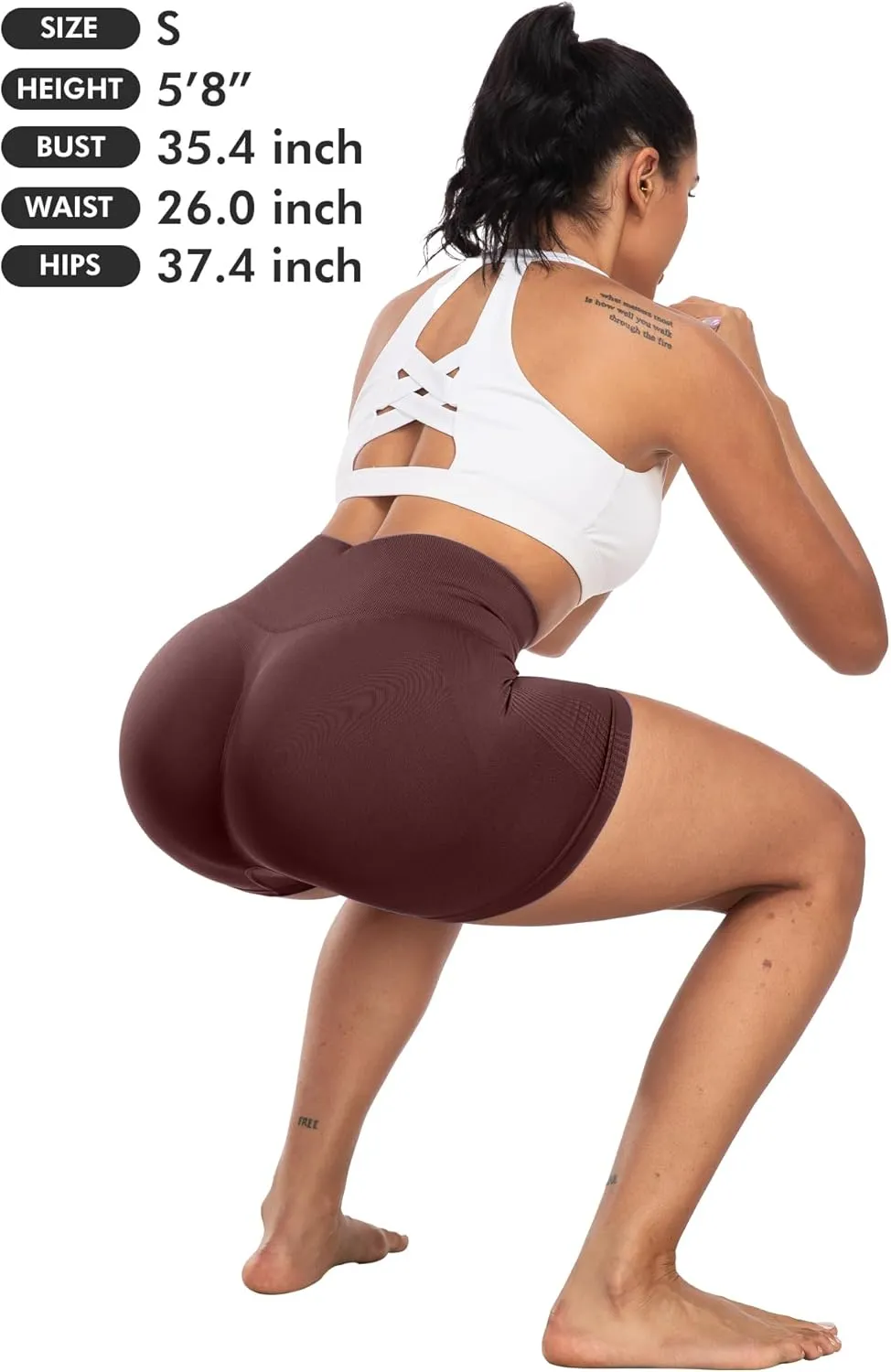 CHRLEISURE Women's 4 Packs Workout Gym Shorts, High Waisted Butt Lifting Scrunch Butt Seamless Booty Shorts
