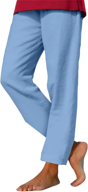 Cotton Linen Pants for Women's High Waist Straight Leg Trousers Casual Baggy Breathable Cool Beach Outfits Plus Size