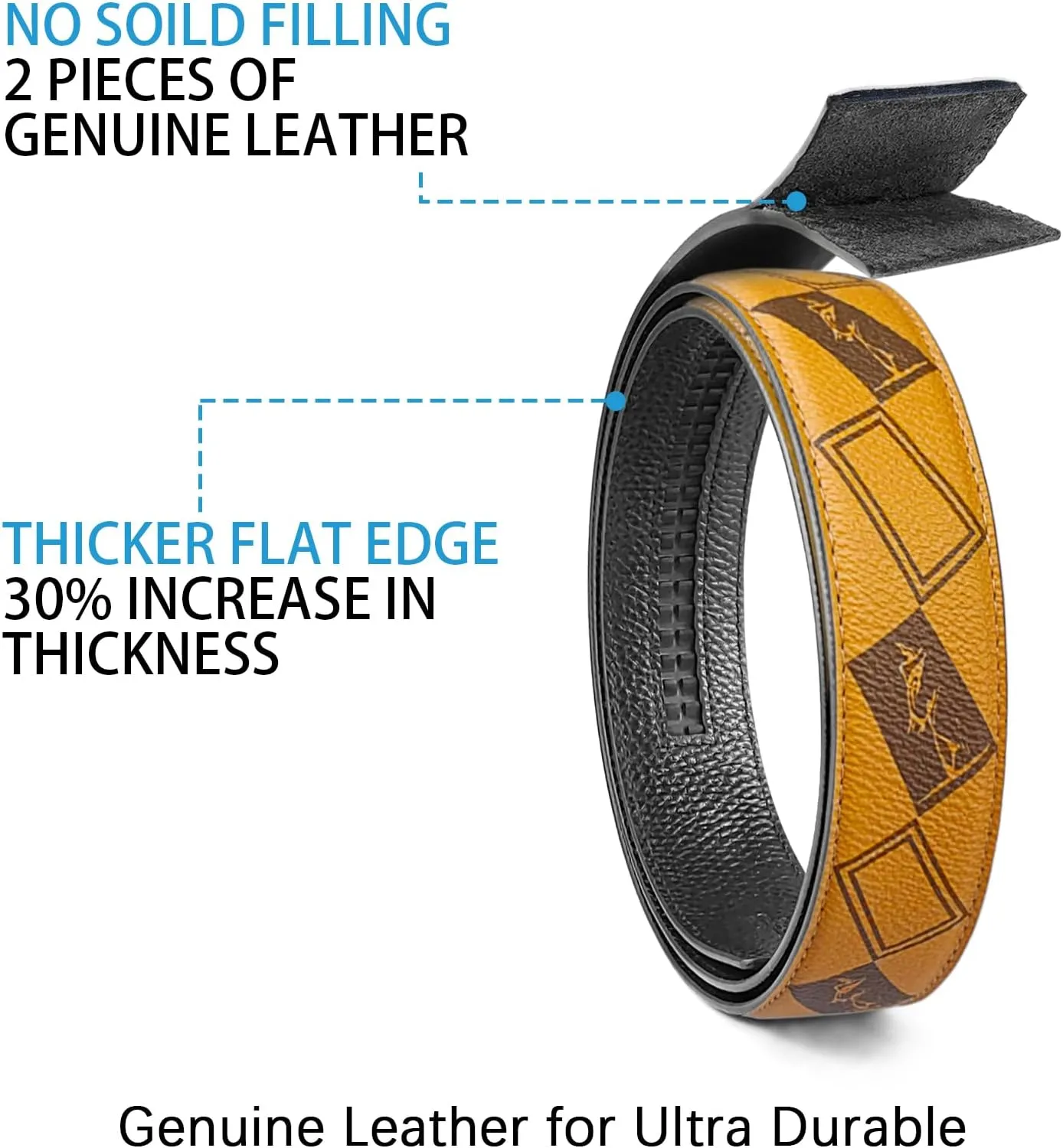 Cowboy Belt for Men Leather Ratchet Dress Belts for Men Adjustable Belt