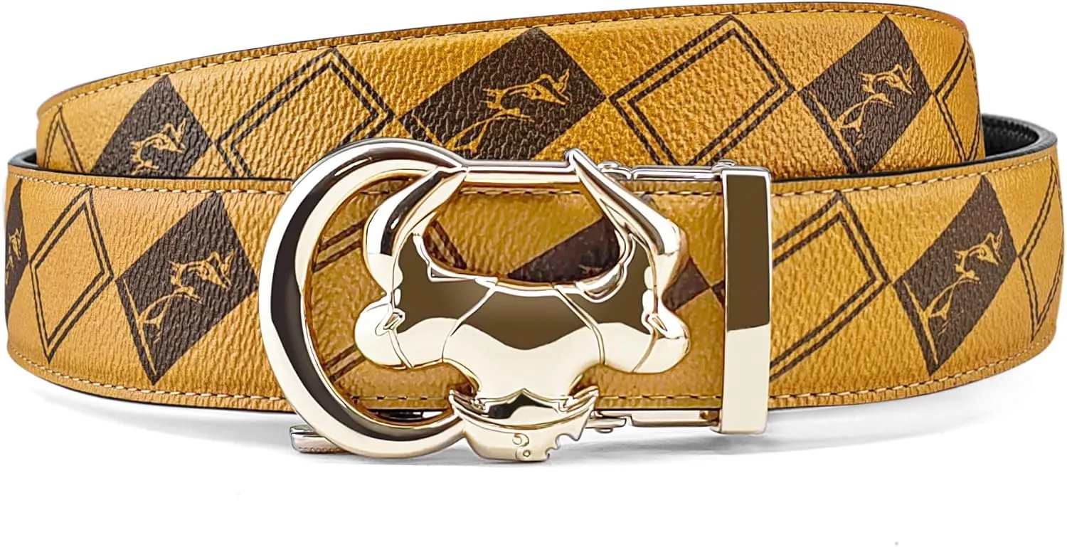 Cowboy Belt for Men Leather Ratchet Dress Belts for Men Adjustable Belt