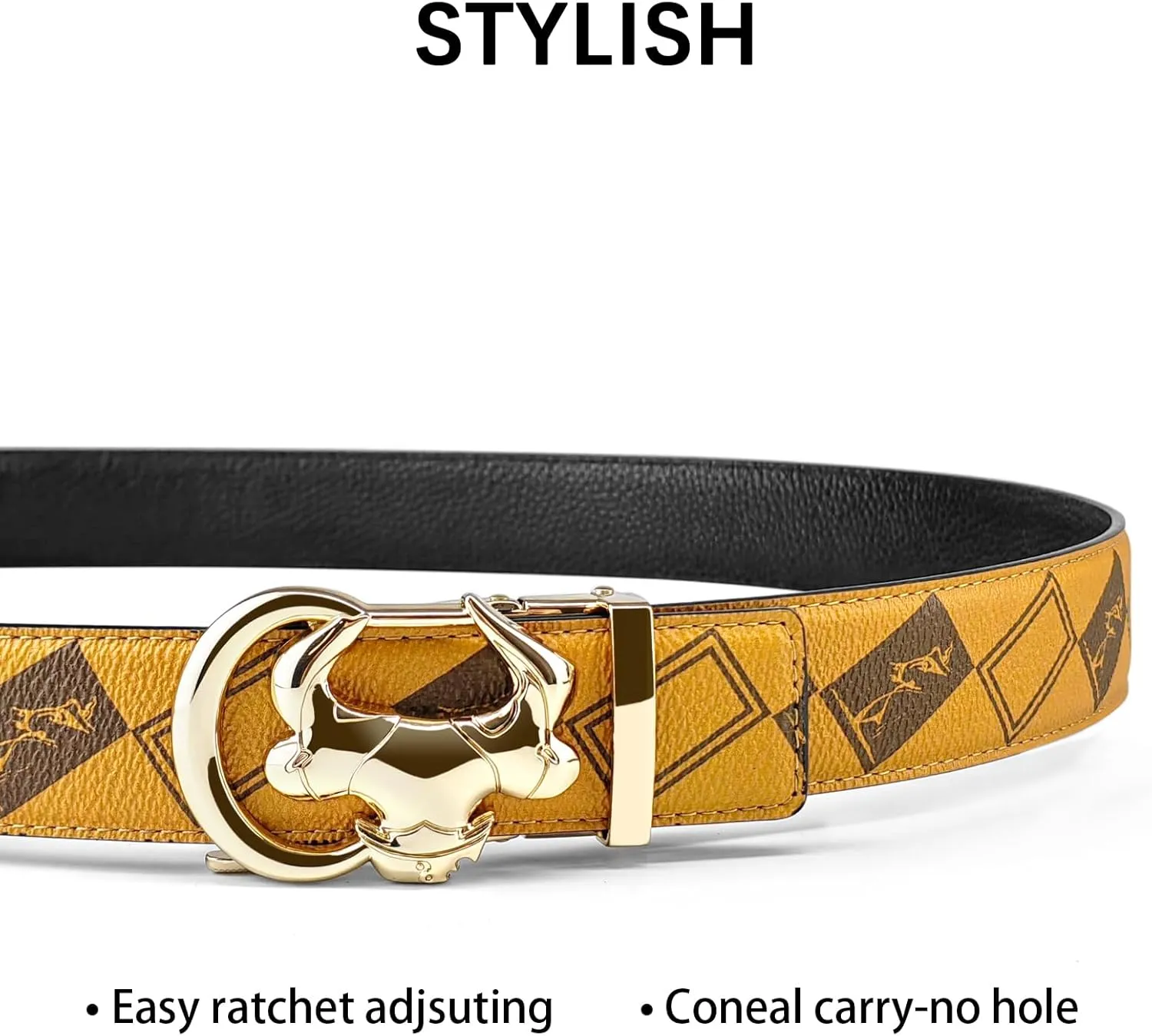 Cowboy Belt for Men Leather Ratchet Dress Belts for Men Adjustable Belt