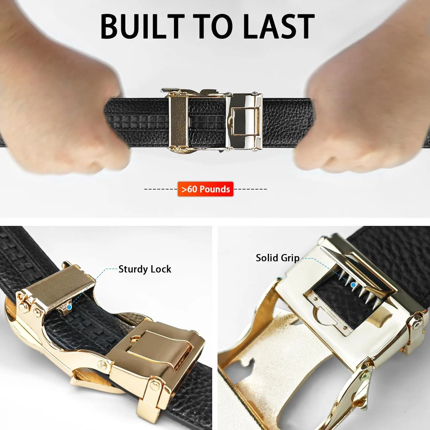 Cowboy Belt for Men Leather Ratchet Dress Belts for Men Adjustable Belt
