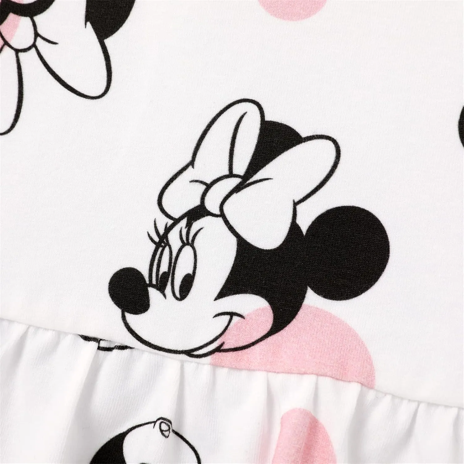 Disney Mickey and Friends Dress Toddler Girls Dresses Long Sleeve Ruffle Hem Dress A-line Dress