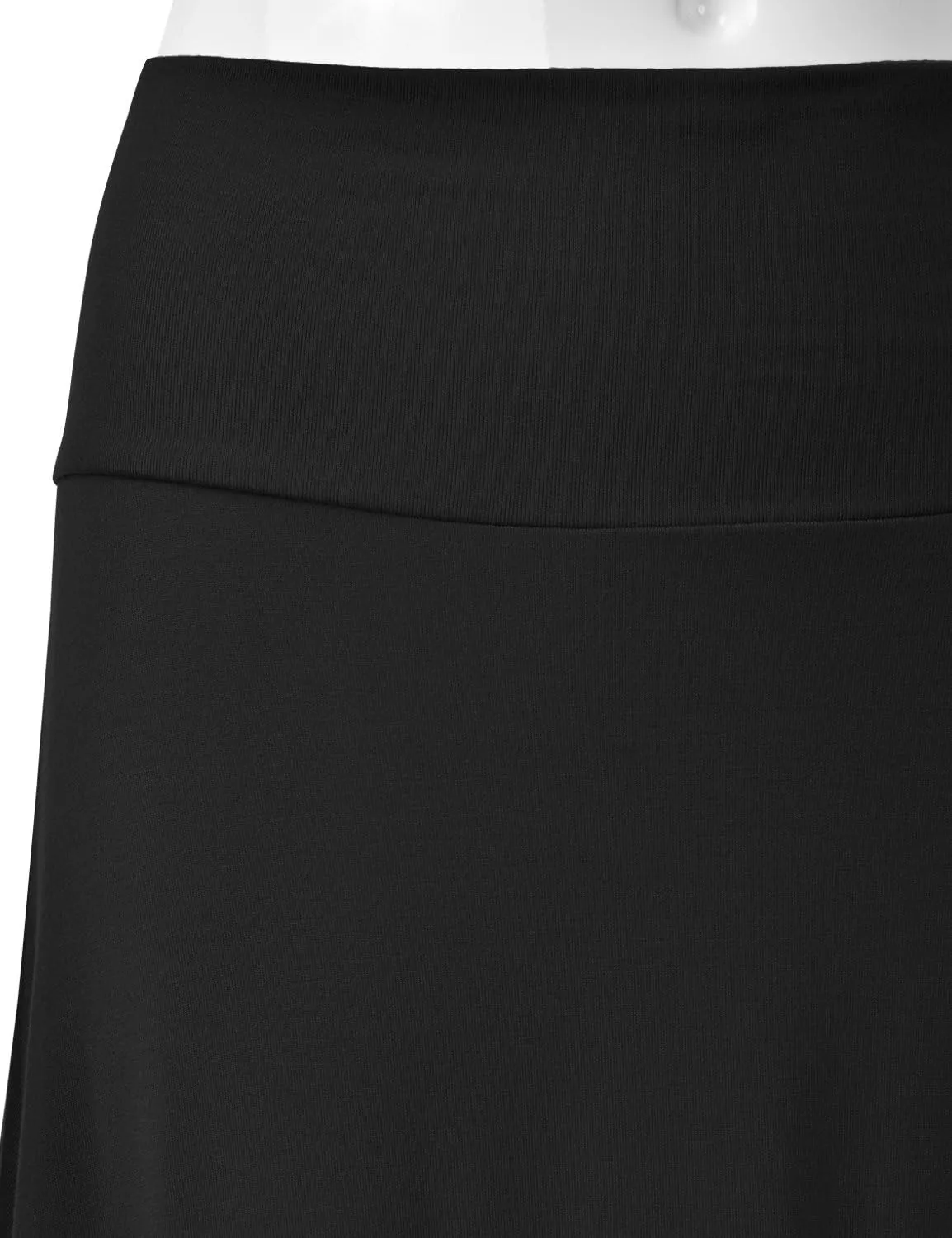 EIMIN Women's Solid Flared Lightweight Elastic Waist Classic Midi Skirt (S-3XL)