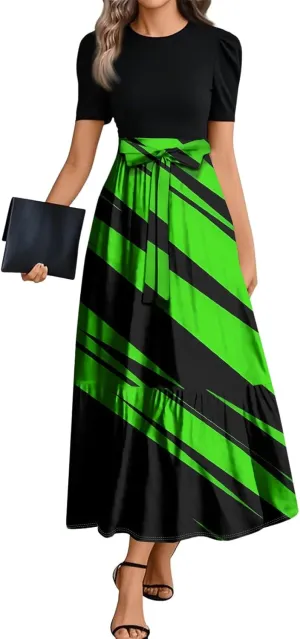 Elegant Bow Tie Womens Dresses, Beach 2025 Floral Print Womens Jumpsuit Maxi Boho High Waisted Rompers for Women