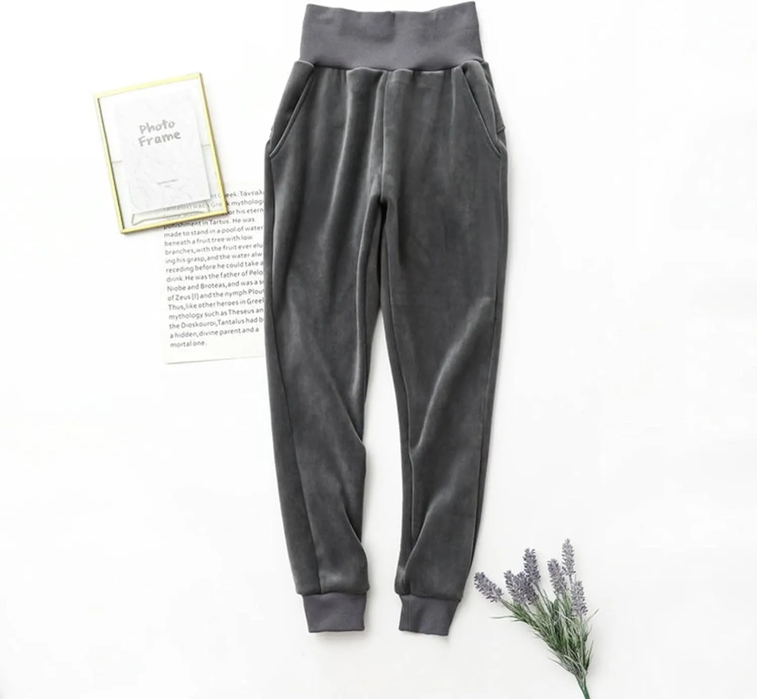 Fleece Sweatpants for Women High Waisted Lounge Pajams Pants Sherpa Lined Running Joggers Fall Winter Clothes Outfits