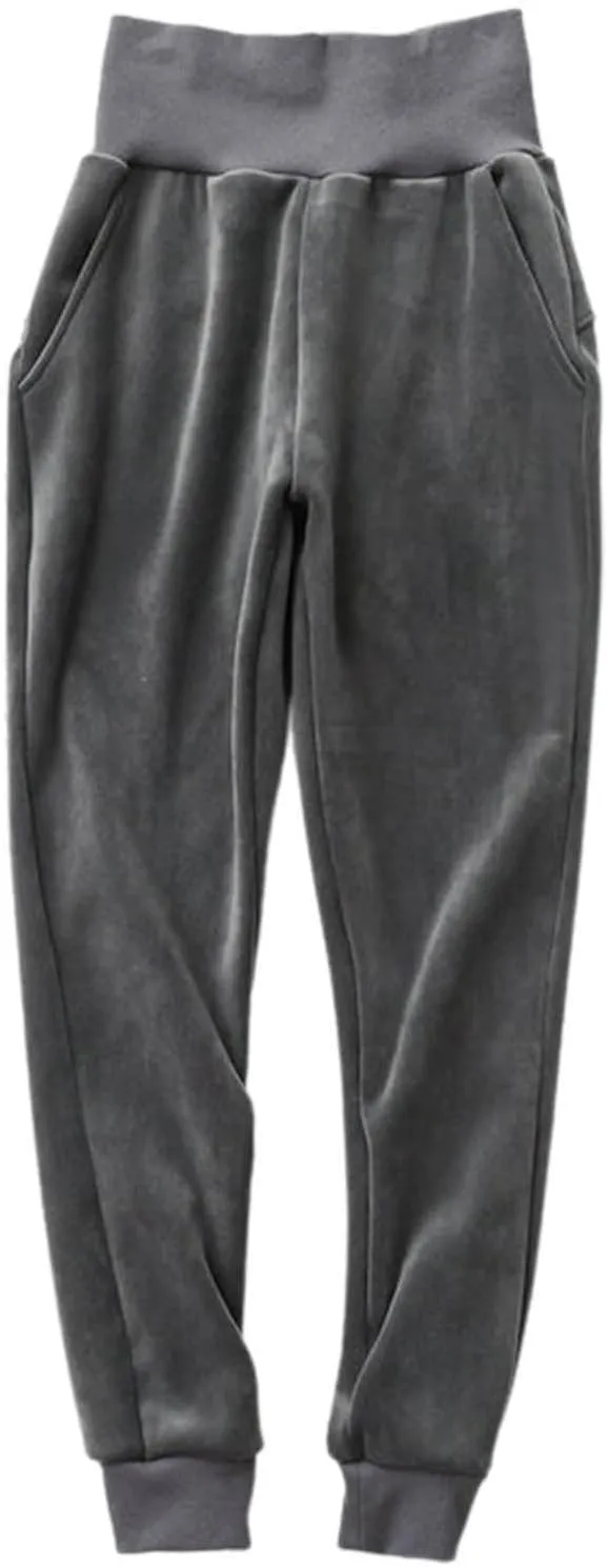 Fleece Sweatpants for Women High Waisted Lounge Pajams Pants Sherpa Lined Running Joggers Fall Winter Clothes Outfits