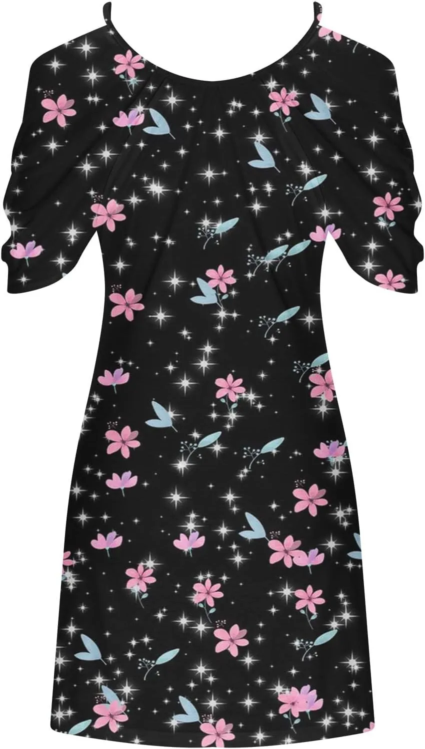 Floral Summer Dress 2024 Sexy Plus Size Open Shoulder Spaghetti Strap Beach Mini Dresses Floral Print Short Dresses