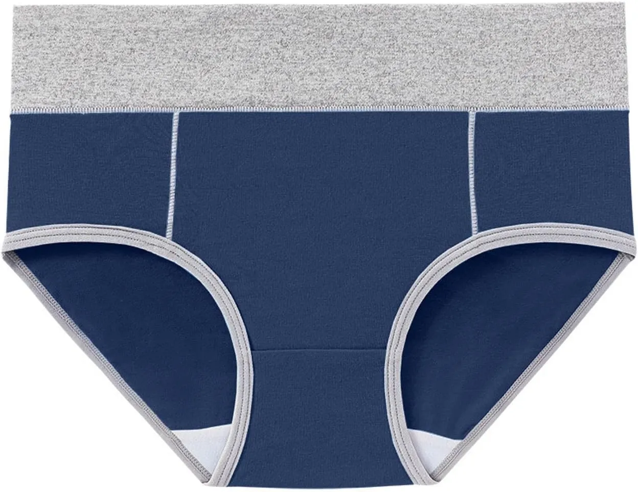 Franterd Hipster Panties for Women Color Block High Waist No Show Bikini Briefs Seamless Underwear Ladies Soft Stretch Briefs