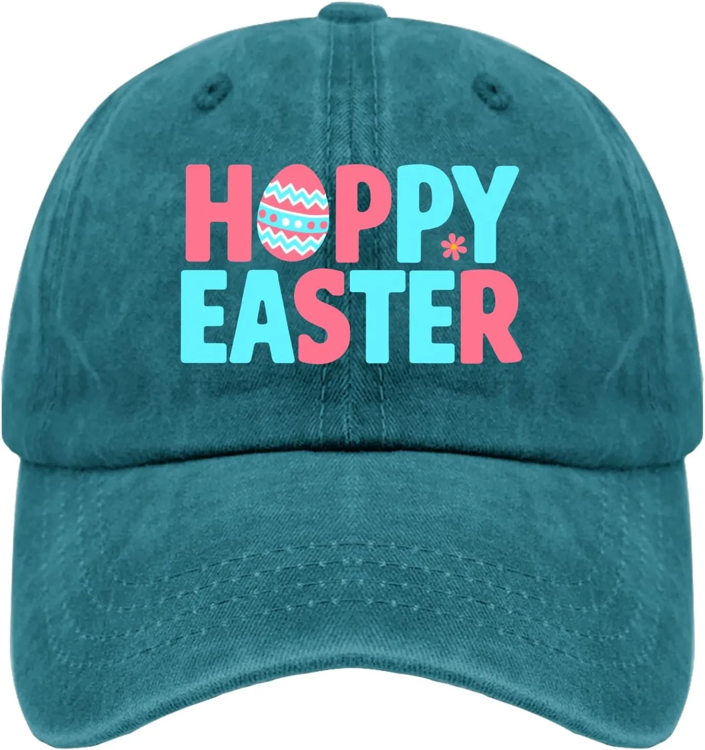 Funny Hoppy Easter Retros Trucker hat Vintage Cotton Washed Baseball Caps Adjustable Dad Hat Crazy