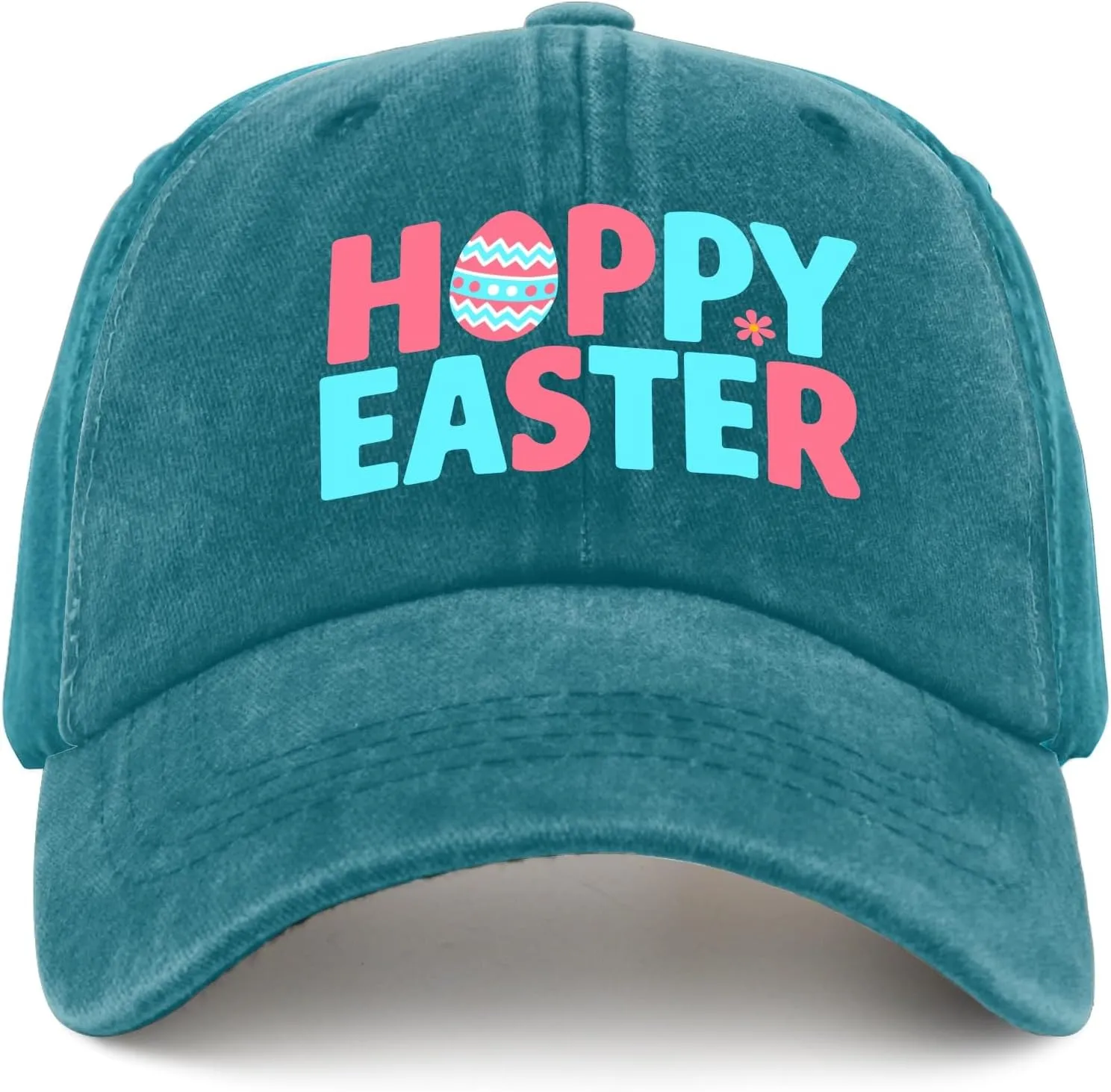 Funny Hoppy Easter Retros Trucker hat Vintage Cotton Washed Baseball Caps Adjustable Dad Hat Crazy