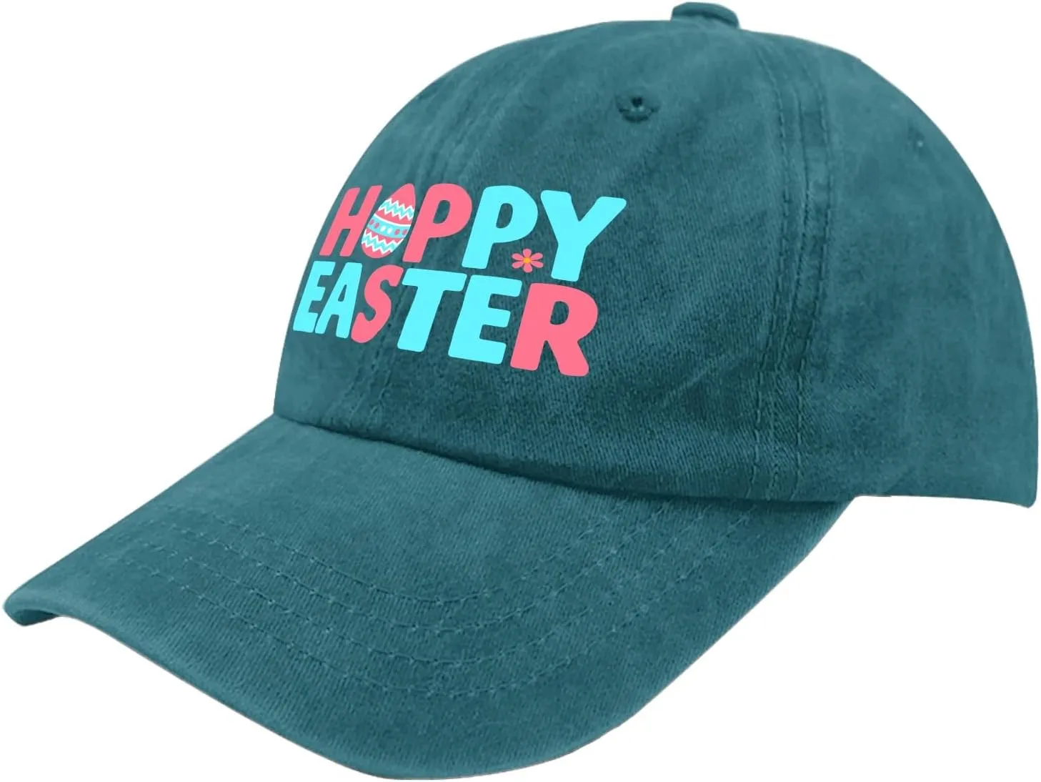 Funny Hoppy Easter Retros Trucker hat Vintage Cotton Washed Baseball Caps Adjustable Dad Hat Crazy