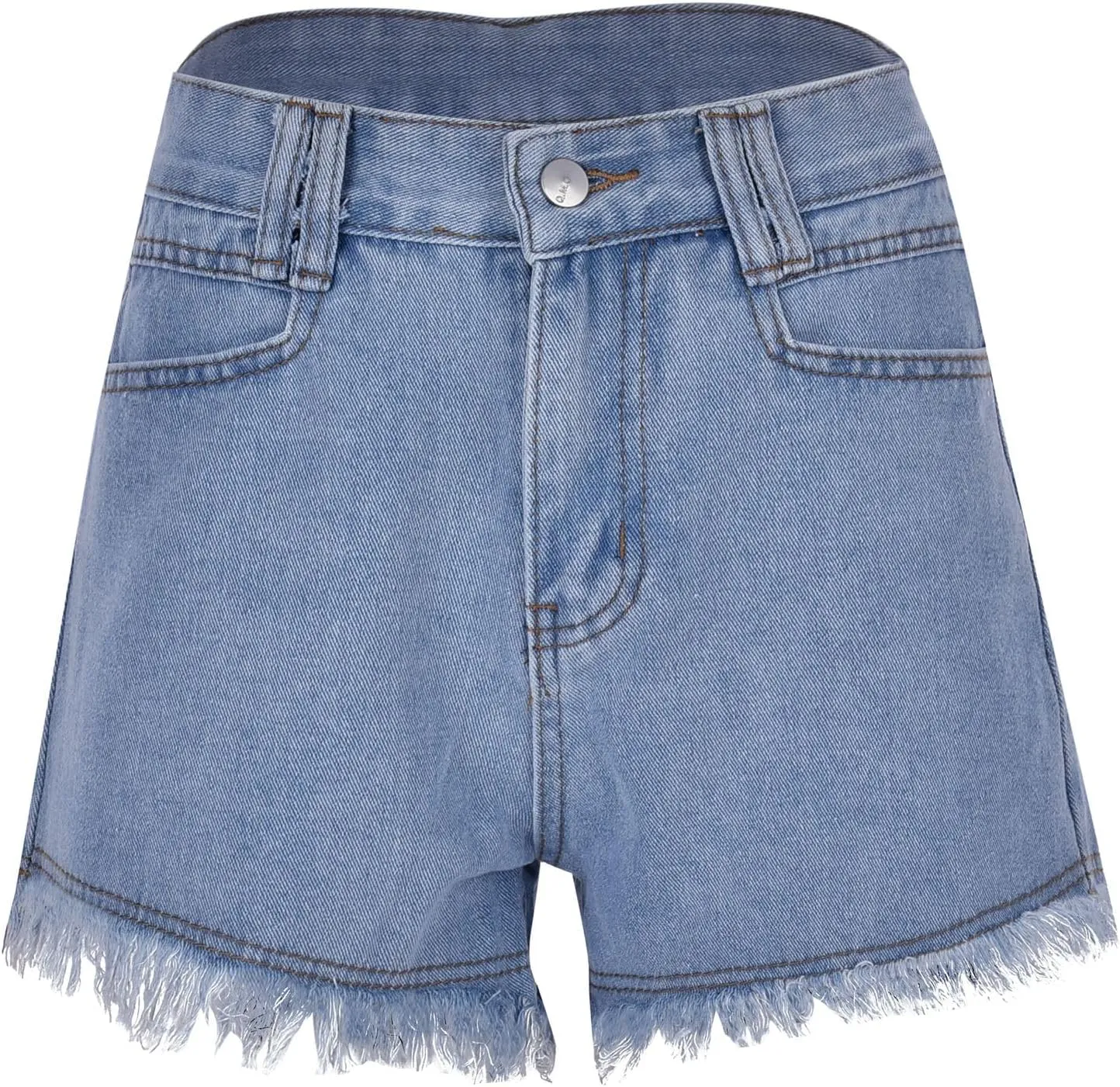 FZVYD Women Jean Shorts High Waisted 2025 Summer Trendy Flat Pockets Cutoff Stretchy Casual Wide Leg Heart Print Denim Short