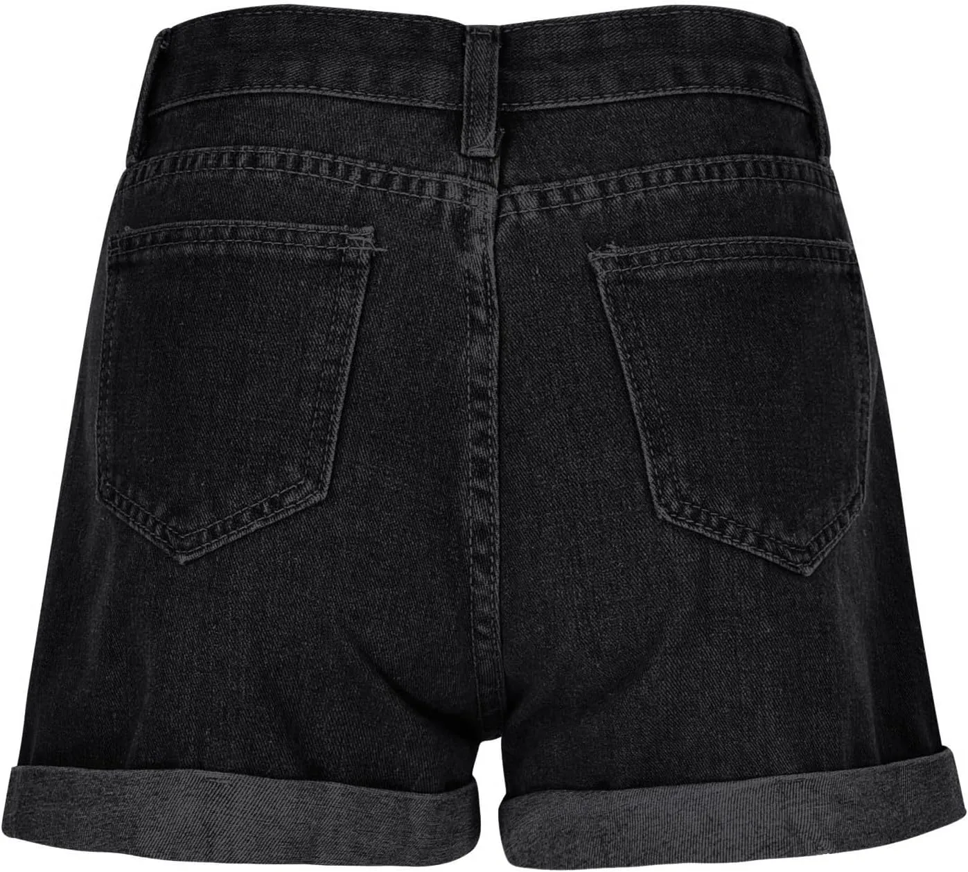 FZVYD Women Jean Shorts High Waisted 2025 Summer Trendy Flat Pockets Cutoff Stretchy Casual Wide Leg Heart Print Denim Short