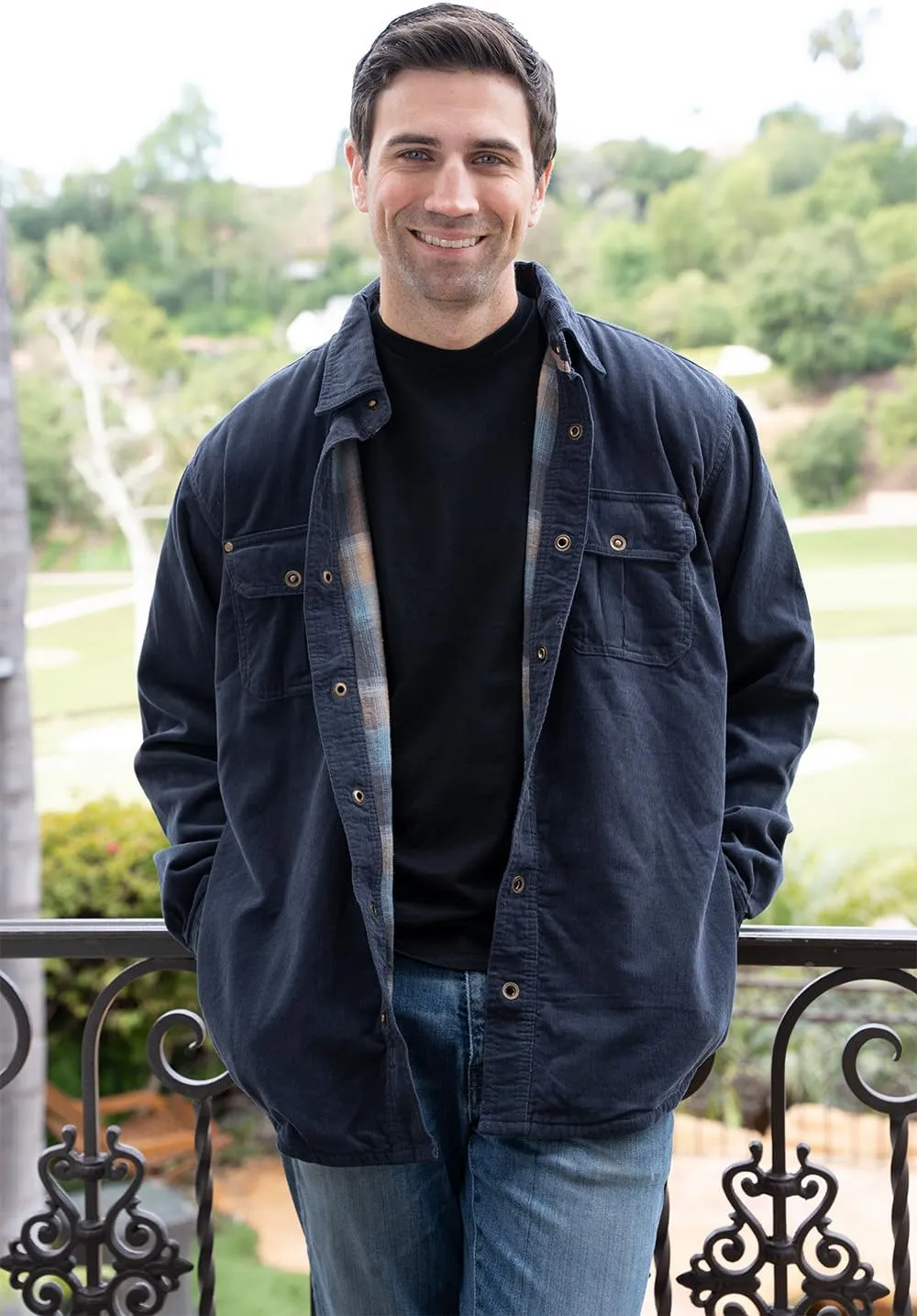 Gioberti Men's 100% Cotton Extremely Soft Corduroy Shirt Jacket with Flannel Lining