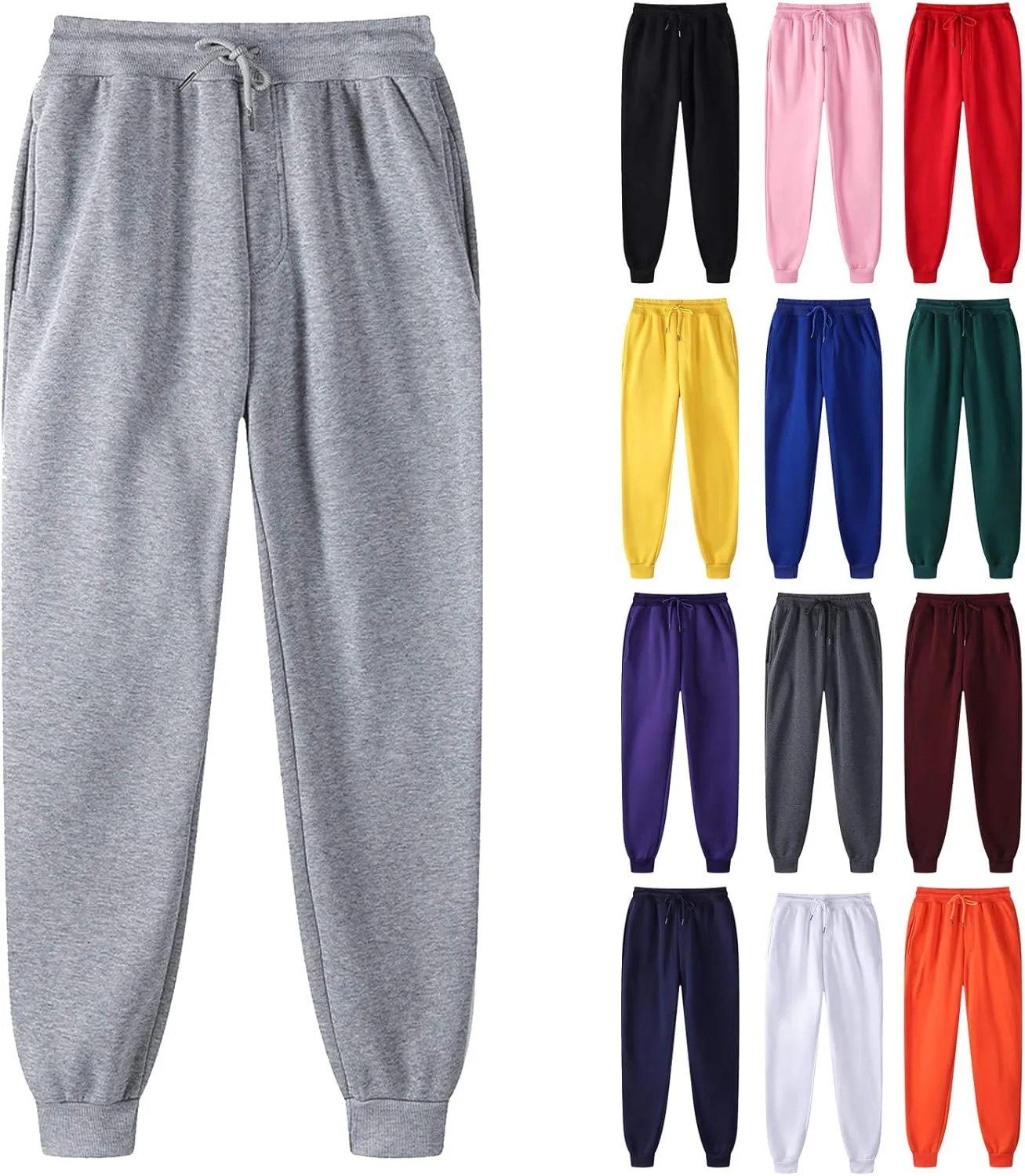 GOKKILRW Fleece Lined Workout Joggers for Women Casual Baggy Loose Athletic Lounge Running Thermal Warm Sports Pants Trouser