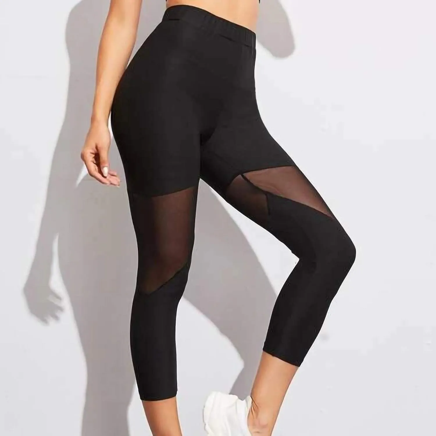High Waist Yoga Pants Color Block Tummy Control Workout Stretch Running Dance Yoga Leggings for Women S-XL