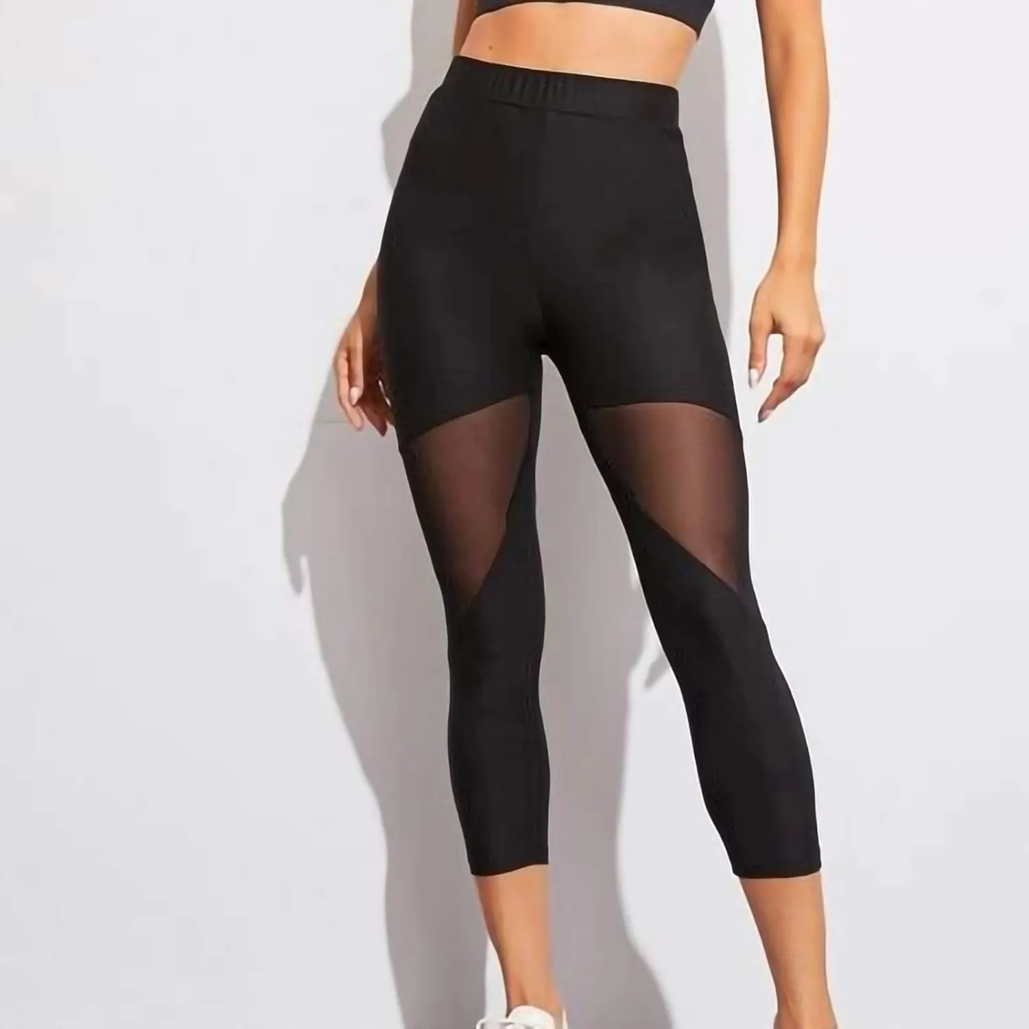 High Waist Yoga Pants Color Block Tummy Control Workout Stretch Running Dance Yoga Leggings for Women S-XL