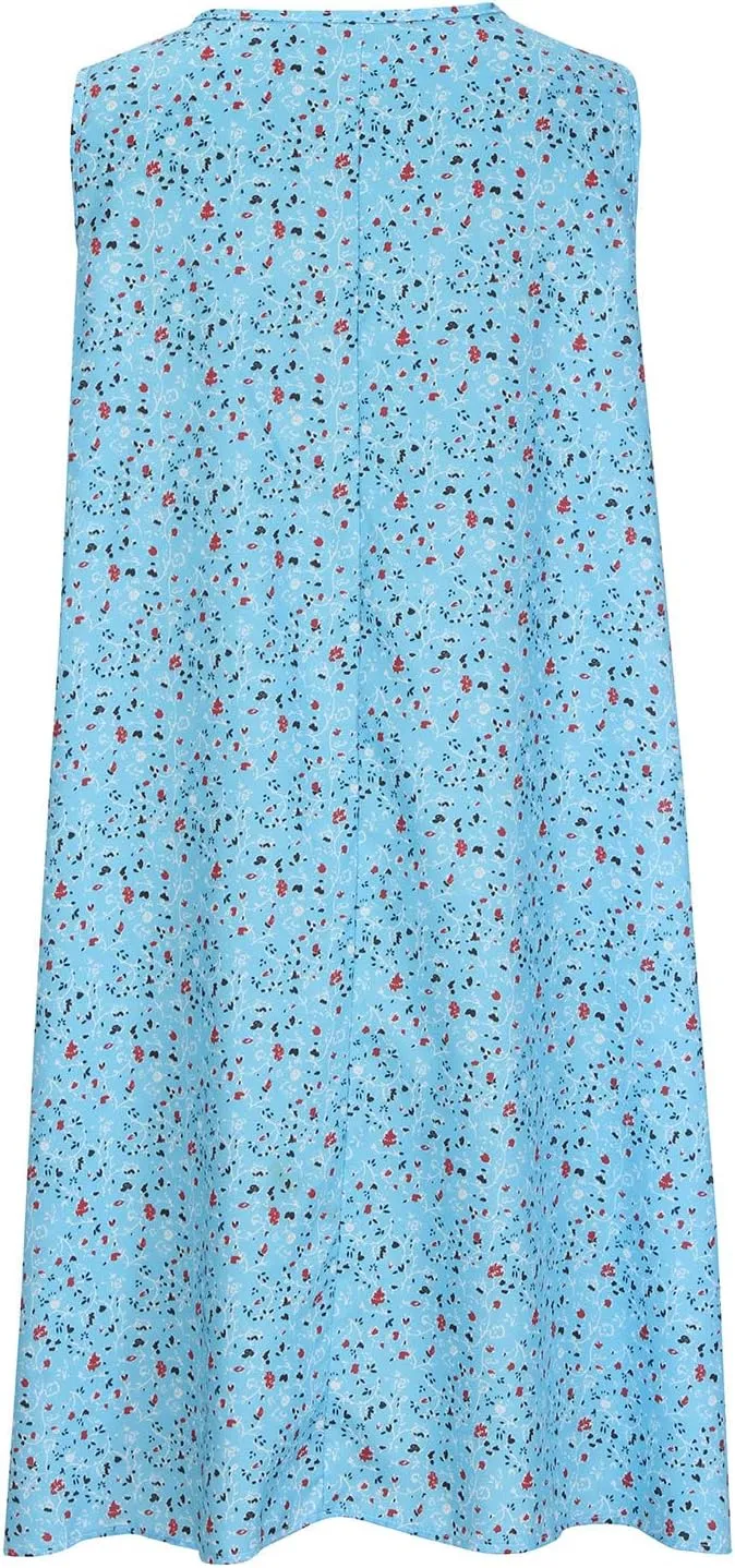 Holiday Dresses for Women 2025 Trendy Floar Print Vacation Sundress Casual Sleeveless Smocked Flowy Hawaii Dress