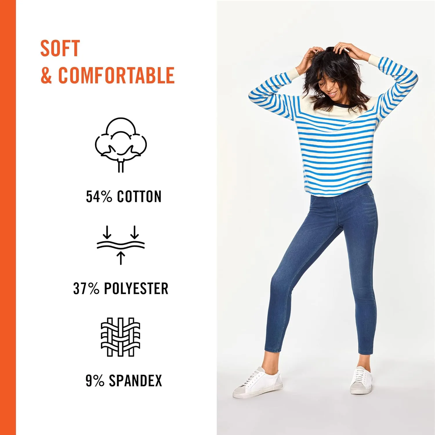 HUE Women's Ultra Soft High Waist Denim Leggings